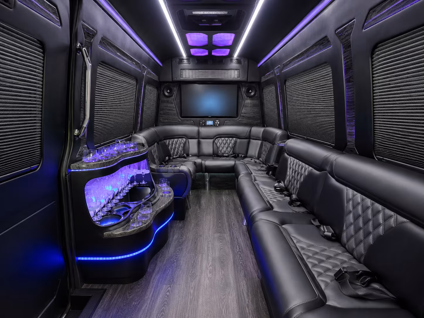 fort smith 50 passenger party bus inside